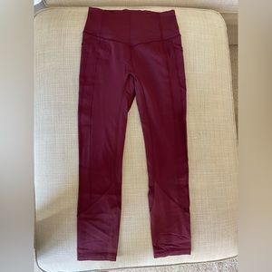 Lululemon Burgundy Run Tight leggings size 4